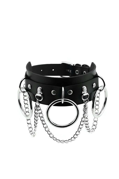 Halka ve Zincir Detaylı Seksi Choker - APFT407 - 1