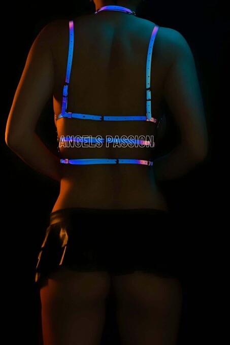 İç Çamaşırı Modelleri Renkli Reflektörlü Göğüs Üzeri Harness - 3