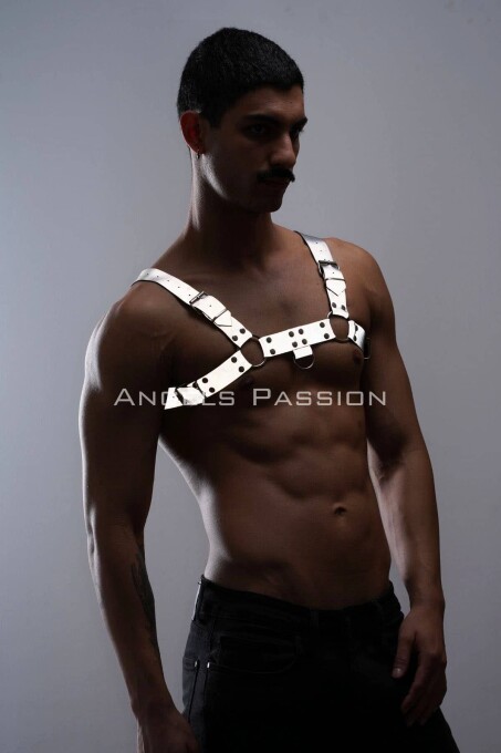 Karanlıkta Parlayan - Reflektörlü Erkek Göğüs Harness, Erkek Partywear - APFTM149 - 5