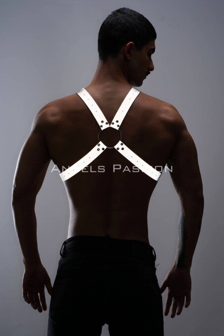 Karanlıkta Parlayan (Reflektörlü) Erkek Göğüs Harness, Parti Aksesuar - APFTM95 - 11