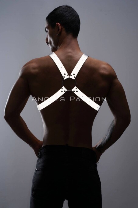 Karanlıkta Parlayan (Reflektörlü) Erkek Göğüs Harness, Parti Aksesuar - APFTM95 - 3