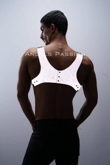 Karanlıkta Parlayan - Reflektörlü Pantolon Askısı, Erkek Göğüs Harness - Reflektörlü Clubwear - APFTM135 - 7