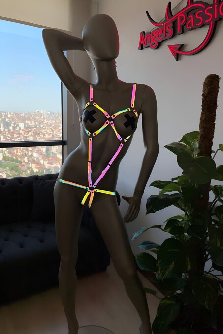 Karanlıkta Renkli Parlayan Body Harness - 5