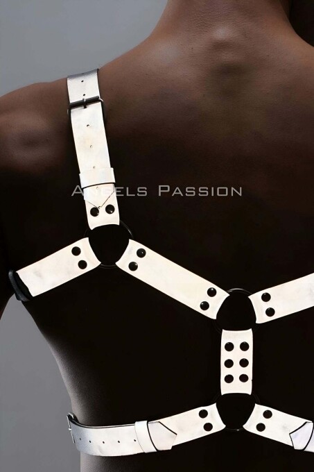 Karanlıkta Yansıyan Reflektörlü Erkek Harness Takım, Erkek Göğüs ve Bacak Harness Takım - APFTM198 - 8