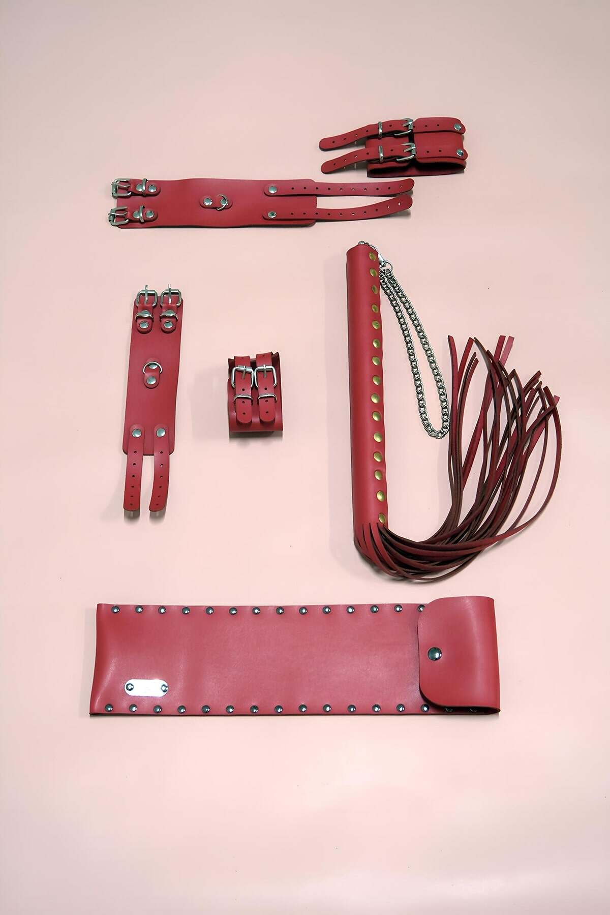 Kırbaç Kelepçe Takım 3'Lü Set, El - Ayak Kelepçesi, Kırbaç - 1305