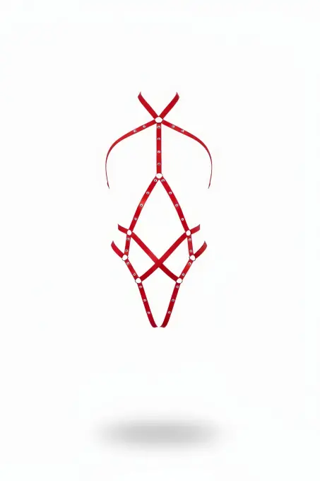 Kırmızı Body Harness Metal Halkalı Vücut Kemer Aksesuarı - APFT295 - 1