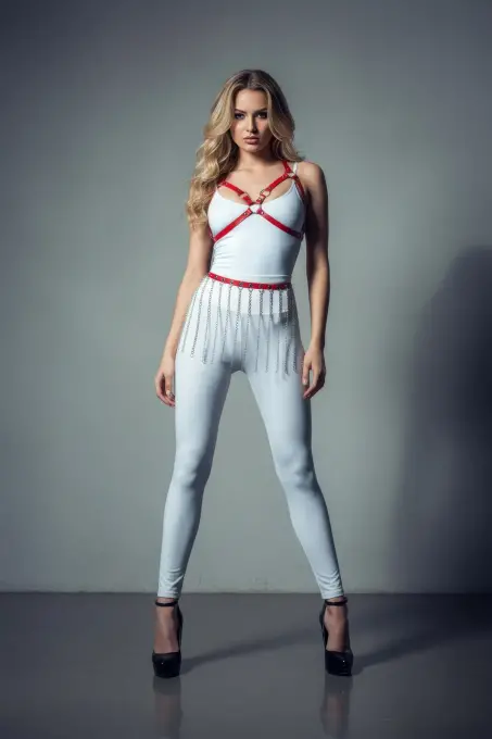 Kırmızı Etek Zincir Detaylı Etek Metal Bel Eteği - APFT931 - 1