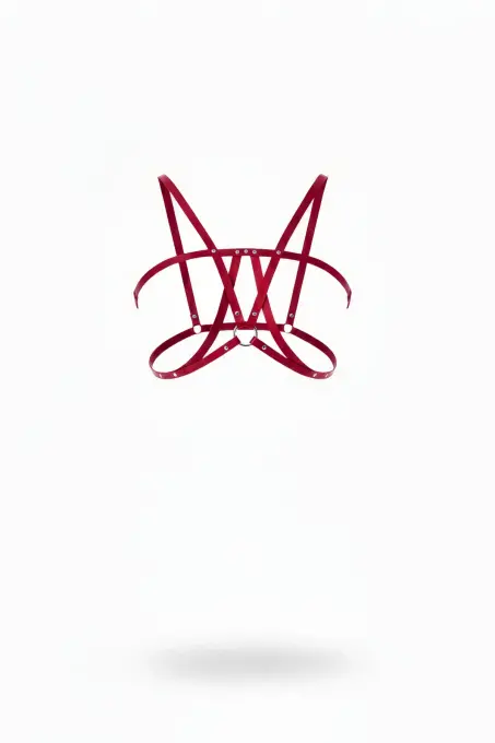 Kırmızı Göğüs Harness Deri Çapraz Vücut Aksesuarı - APFT236 - 1