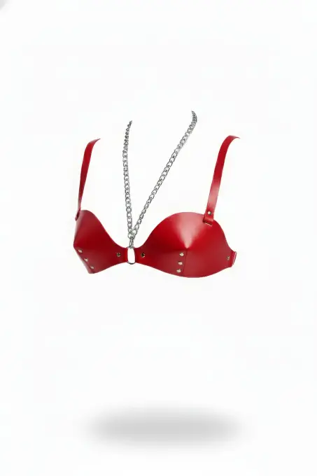 Kırmızı Göğüs Harness Konik Kesim Zımba Detaylı - APFT1380 - 1