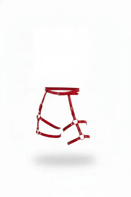 Kırmızı Harness Takım Deri Bacak Detaylı - APFT273 - 1