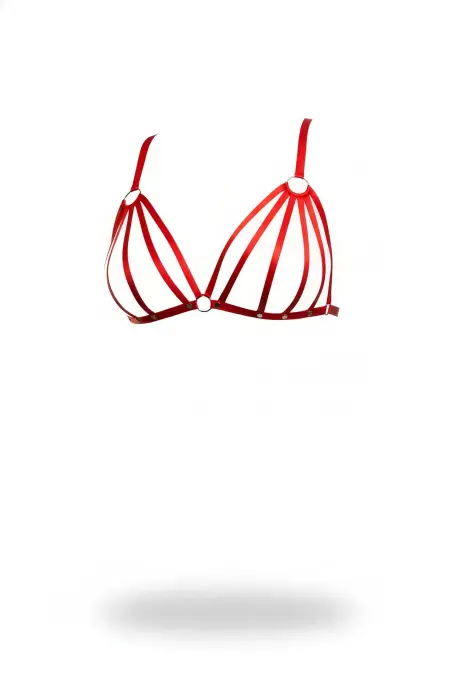 Kırmızı Harness Takım Halka Detaylı Çok Şeritli Büst Aksesuarı - APFT553 - 1