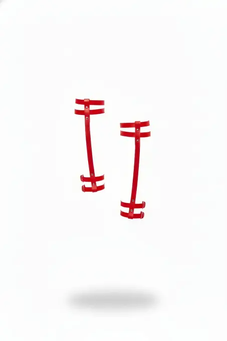 Kırmızı Jartiyer Harness Deri Ayarlanabilir Bacak Aksesuarı - APFT593 - 1