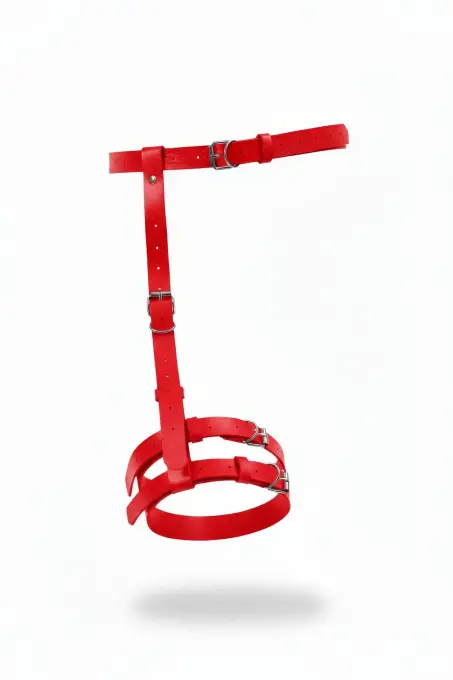 Kırmızı Jartiyer Harness Suni Deri Ayarlanabilir Tokalı - APFT957 - 1