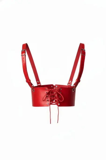 Kırmızı Kadın Kemer Bağcıklı Korse Tipi Omuz Bantlı - APFT822 - 1