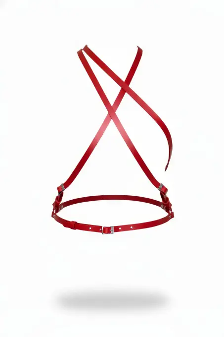 Kırmızı Kadın Kemer Çapraz Omuz Detaylı İnce Şeritli - APFT919 - 1