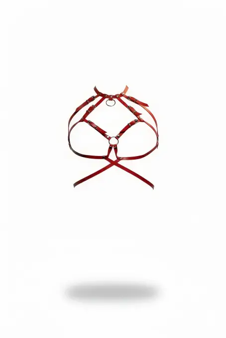 Kırmızı Kadın Kemer Çok Bantlı Metal Tokalı Vücut Aksesuarı - APFT330 - 1