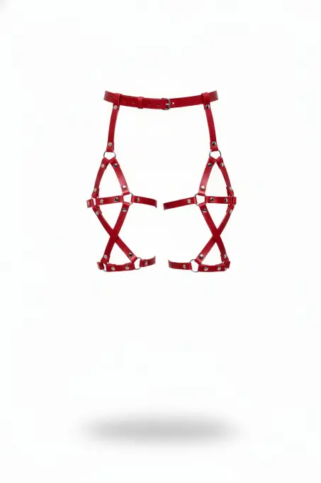 Kırmızı Kadın Kemer Çoklu Bacak Bağlamalı Tokalı Aksesuar - APFT628 - 1