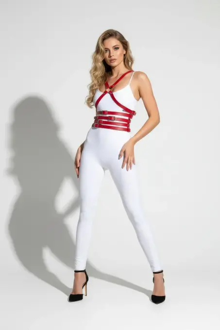 Kırmızı Kadın Kemer Çoklu Bantlı O Halka Detaylı - APFT911 - Angels Passion (1)