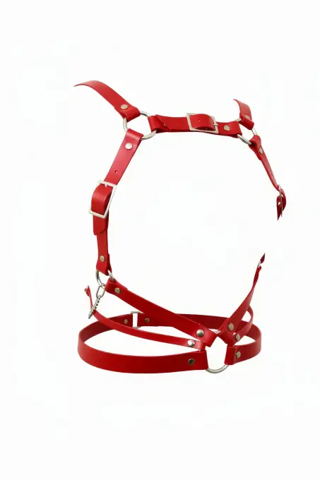 Kırmızı Kadın Kemer Çoklu Şeritli Halka Detaylı Vücut Aksesuarı - APFT912 - 1