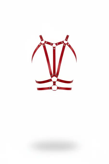 Kırmızı Kadın Kemer Çoklu Şeritli O Halkalı Vücut Aksesuarı - APFT114 - 1