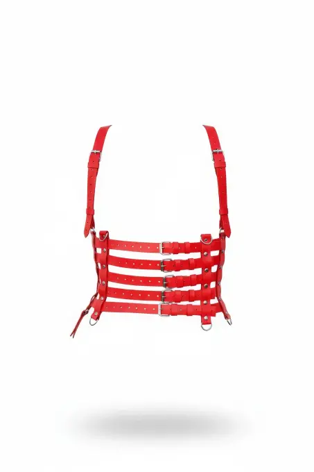 Kırmızı Kadın Kemer Çoklu Tokalı Deri Bel Aksesuarı - APFT630 - 1