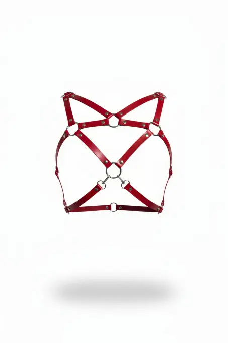 Kırmızı Kadın Kemer Deri Çapraz Bantlı Vücut Aksesuarı - APFT109 - Angels Passion (1)