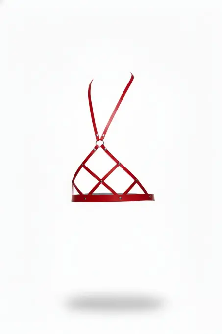 Kırmızı Kadın Kemer Deri Çapraz Kafes Vücut Kemeri - APFT187 - 1