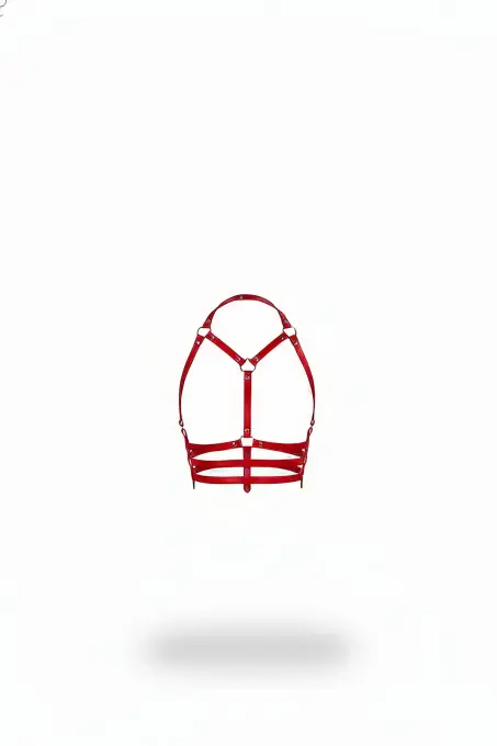 Kırmızı Kadın Kemer Deri Çoklu Şeritli Gövde Aksesuarı - APFT543 - 1