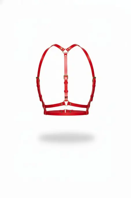 Kırmızı Kadın Kemer Deri Çoklu Şeritli Vücut Aksesuarı - APFT205 - 1