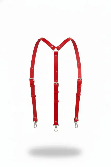 Kırmızı Kadın Kemer Deri Omuz Detaylı Vücut Aksesuarı - APFT213 - 1