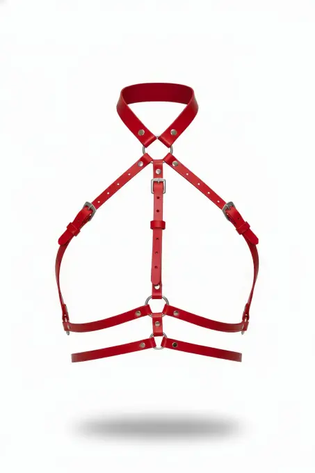 Kırmızı Kadın Kemer Deri Vücut Aksesuarı Tokalı - APFT119 - 1