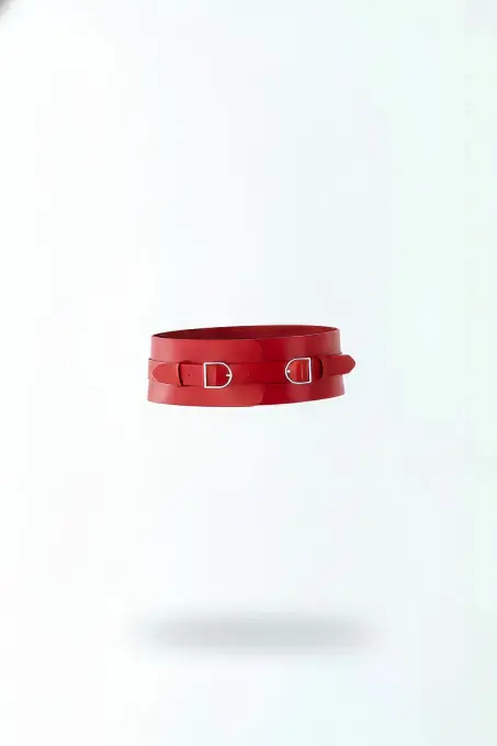 Kırmızı Kadın Kemer Geniş Korse Tipi Deri Kemer - APFT875 - 1