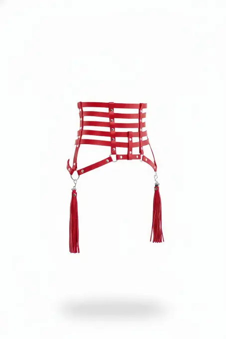 Kırmızı Kadın Kemer Geniş Yapılı Korse Bel Kemeri - APFT408 - 1