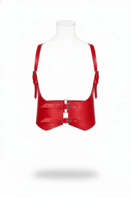 Kırmızı Kadın Kemer Kalın Korse Tipi Tokalı Bel Aksesuarı - APFT612 - 1