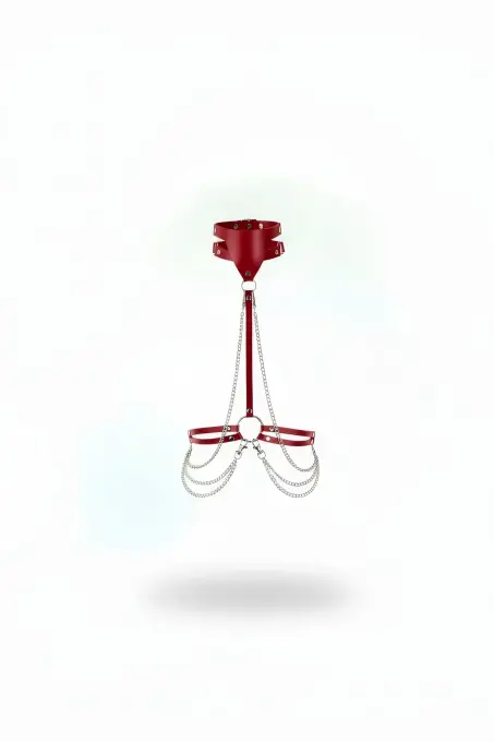 Kırmızı Kadın Kemer Metal Halka Detaylı Gövde Aksesuarı - APFT8 - Angels Passion (1)