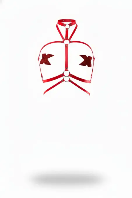 Kırmızı Kadın Kemer Metal Halka Detaylı Vücut Aksesuarı - APFT549 - 1