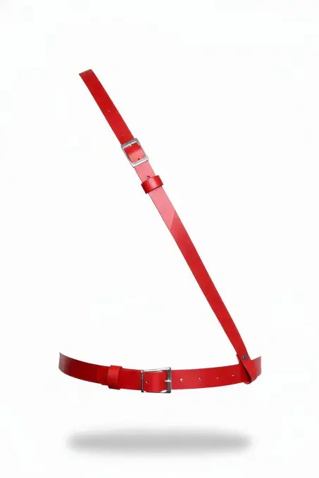 Kırmızı Kadın Kemer Omuz Detaylı Suni Deri Vücut Aksesuarı - APFT917 - 1