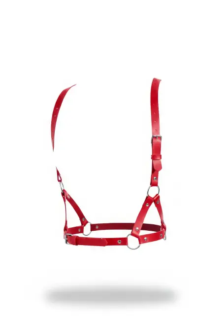 Kırmızı Kadın Kemer Suni Deri Halka Detaylı Vücut Aksesuarı - APFT938 - 1