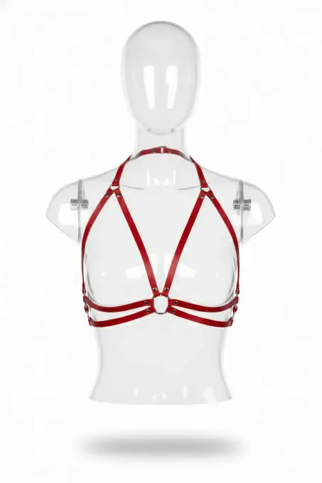 Kırmızı Kadın Kemer Suni Deri Vücut Aksesuarı - APFT200 - 1