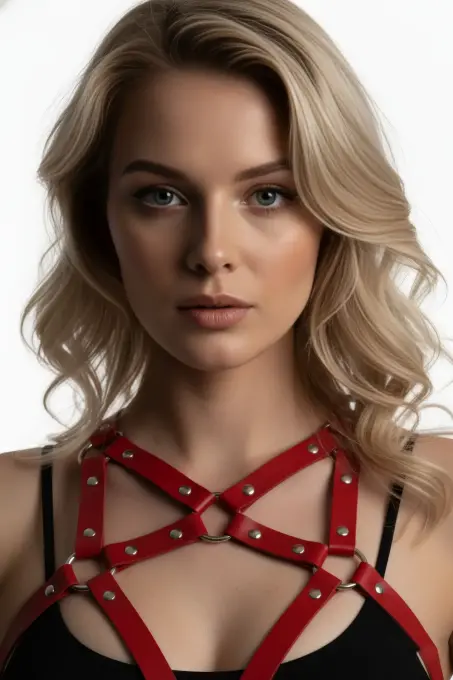 Kırmızı Kadın Kemer Vücut Aksesuarı Çapraz Tokalı - APFT108 - 2