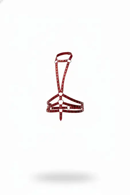 Kırmızı Kadın Kemer Zımba Detaylı Çok Bantlı Vücut Aksesuarı - APFT546 - 1