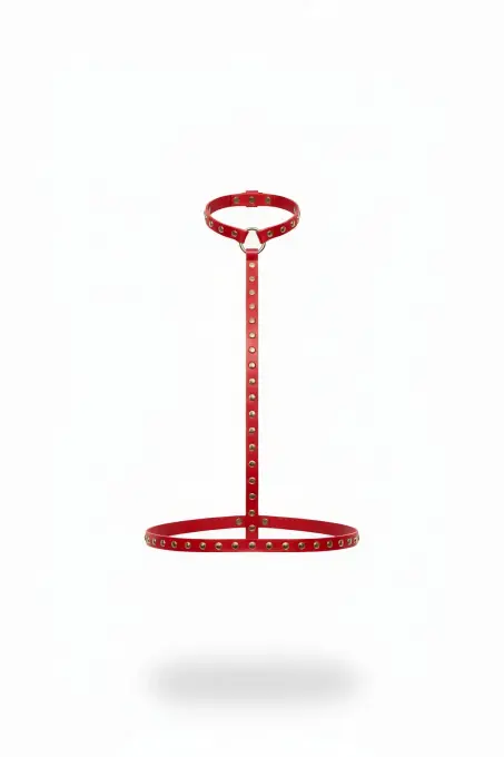 Kırmızı Kadın Kemer Zımba Detaylı Vücut Aksesuarı - APFT343 - 1