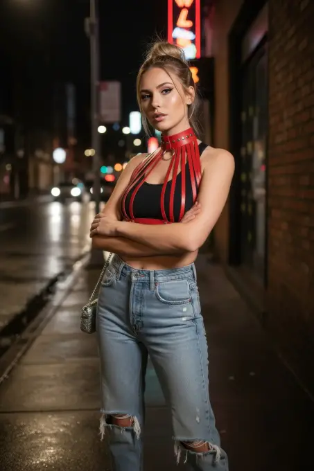 Kırmızı Kadın Kemer Zımbalı Deri O Halka Detaylı - APFT551 - 2