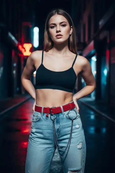 Kırmızı Kadın Kemer Zincir Detaylı Halkalı Bel Aksesuarı - APFT779 - Angels Passion (1)