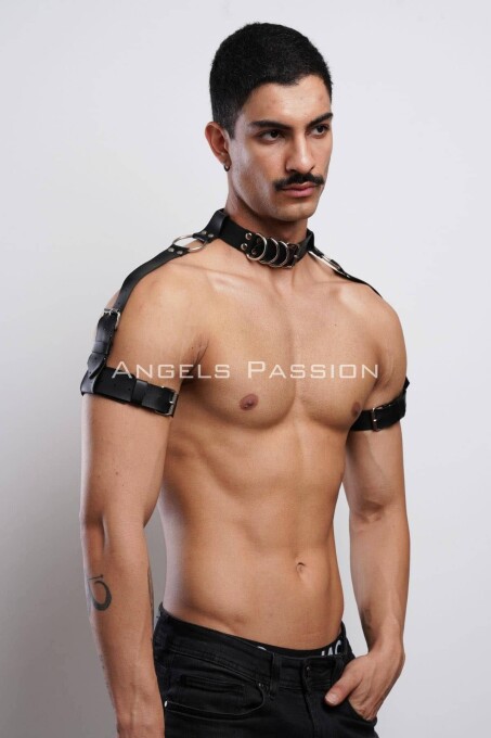 Kol - Boyun - ve Omuz Detaylı Şık Erkek Harness, Erkek Partywear - APFTM90 - 9