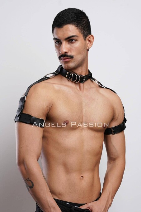 Kol - Boyun - ve Omuz Detaylı Şık Erkek Harness, Erkek Partywear - APFTM90 - 3