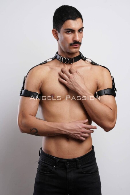Kol - Boyun - ve Omuz Detaylı Şık Erkek Harness, Erkek Partywear - APFTM90 - 1