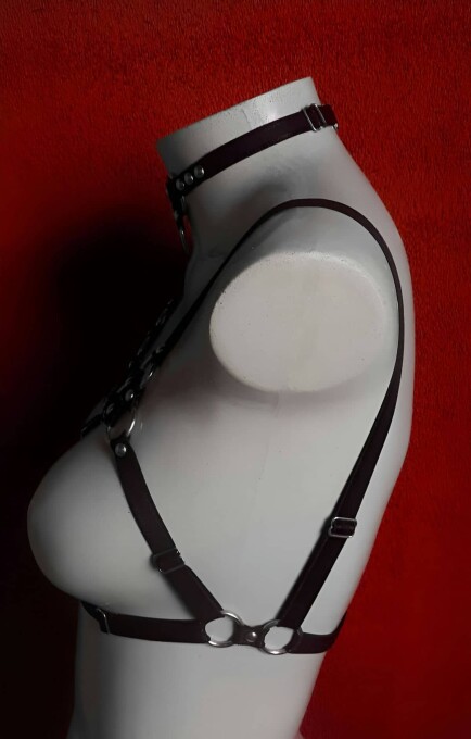 Lastik Sütyen Harness - Seksi Lastik Harness Sütyen - Bayan İç Giyim Lastik Sütyen - APFT571 - 5