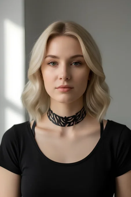 Lazer Kesim Deri Choker, Deri Kolye - APFT1422 - 1