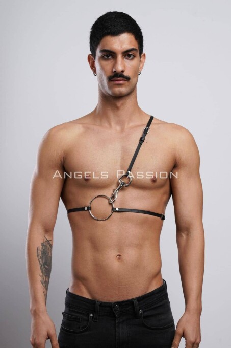 Omuz Detaylı Erkek Deri Göğüs Harness, Gömlek Kemeri - APFTM110 - 1